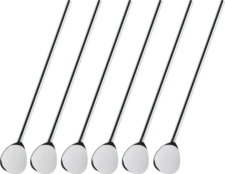 Cilio Cocktail Spoon with Straw Set of 6 (Bar spoons + Cocktail stirrers)