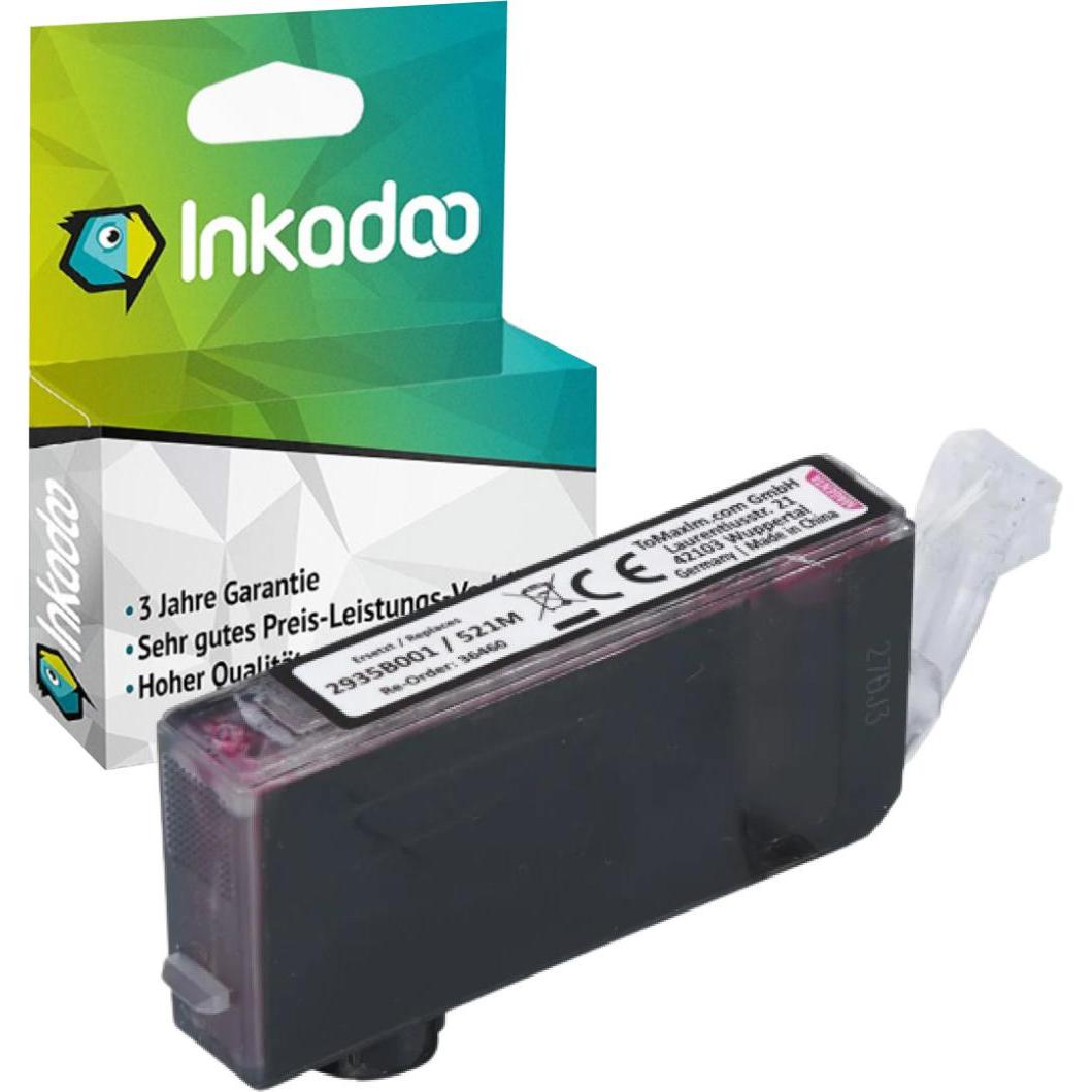 Inkadoo, Druckerpatrone, Druckerpatronen kompatibel zu Canon 2935B001 / CLI-521M Tintenpatrone, magenta Magenta (M)