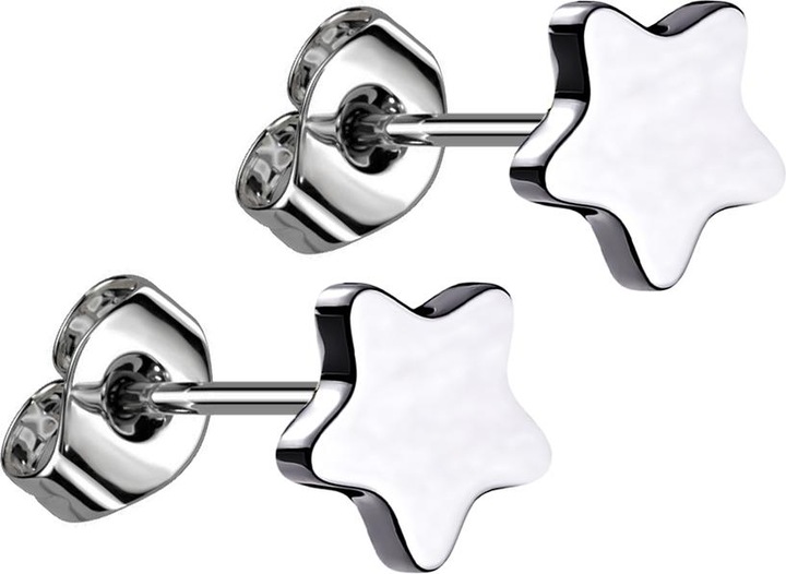 Image du produit Star Piercing Threadless clou d'oreille argenté étoile argenté (Titane G23, sans laiton)