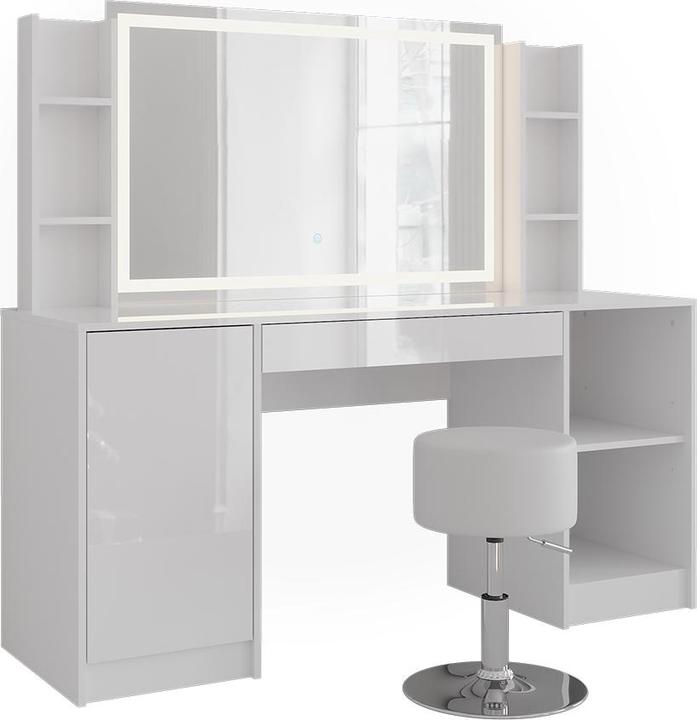 Produktbild Vicco Schminktisch Sherry, Weiss/Weiss Hochglanz, 158.2 cm 8 Teile (50.10 x 50.10 x 76 cm)