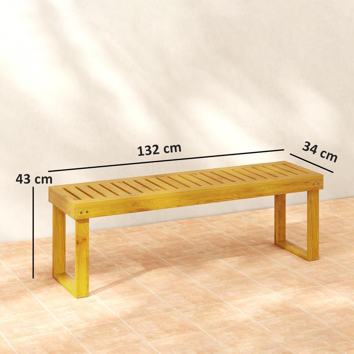 Produktbild Outsunny Gartenbank Kiefernholz Teak