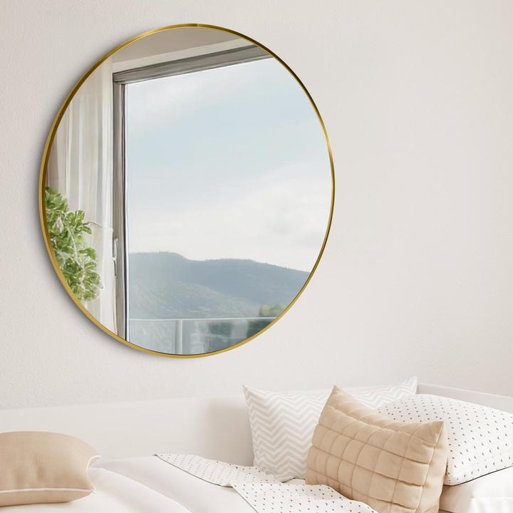Actual product image CLP Elsie round wall mirror in 4 sizes, for living room, bedroom or bathroom