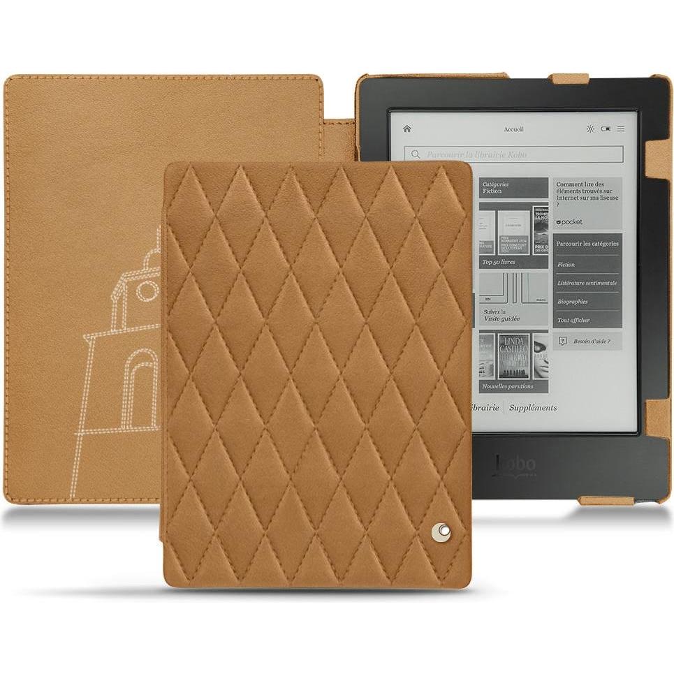 Noreve Lederschutzhülle horizontal (Aura H2O), eReader Zubehör, Braun