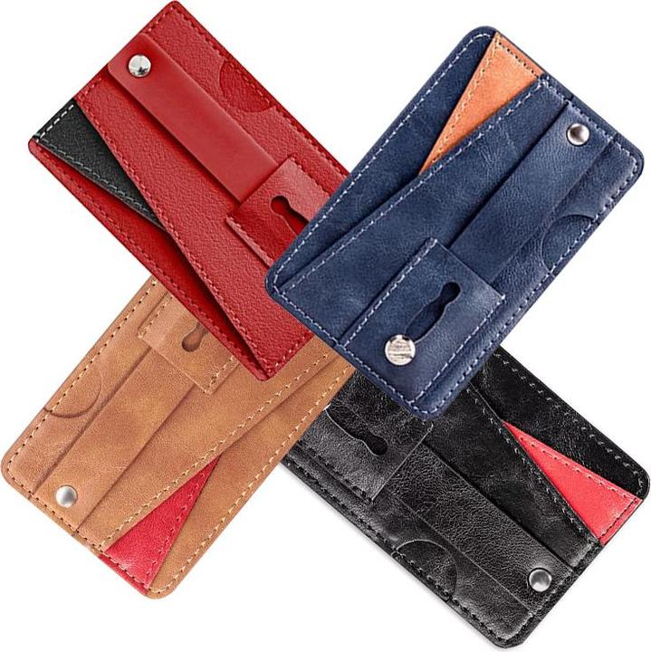 Produktbild Plutoos Card Holder Wallet Sticker Phone Ring Finger Phone Holder Stand Case-Brown