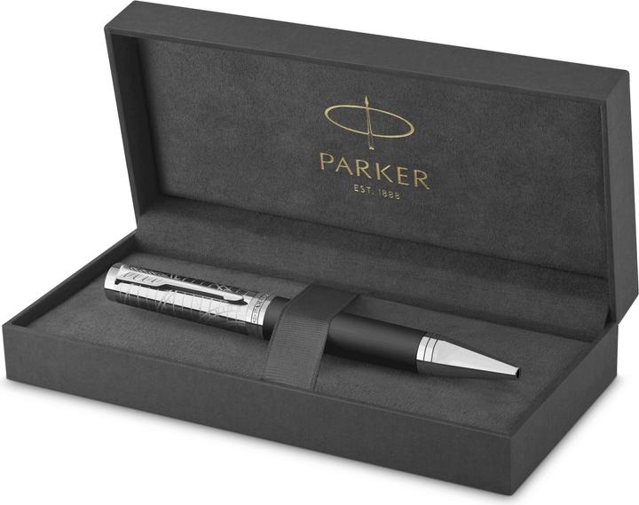 Actual product image Parker Pen PARKER Ingenuity Legacy of Flight Kugelschreiber Medium sw Geschenkbox (Black, Silver, 1x)
