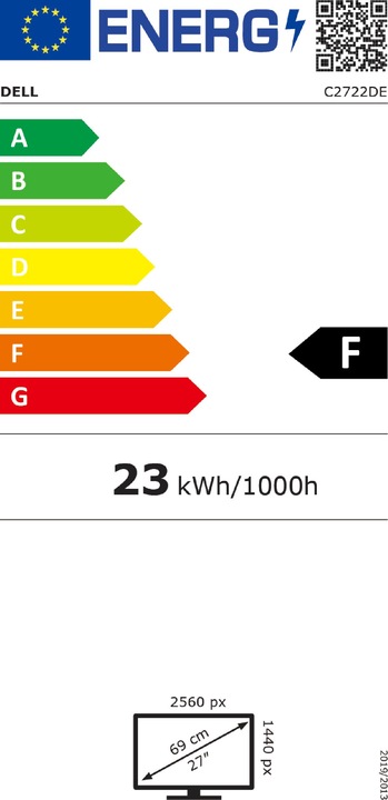 Energy Label Dell C2722DE (2560 x 1440 pixels, 27")