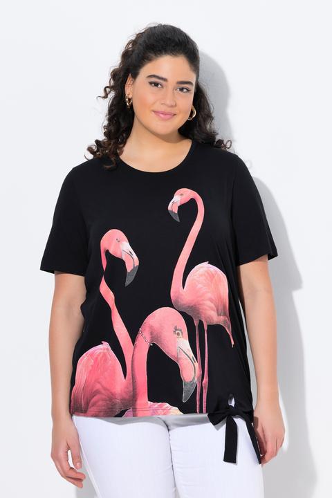 Produktbild Ulla Popken T-Shirt, Flamingo, Ziersteine, Rundhals, Halbarm (50, 52)
