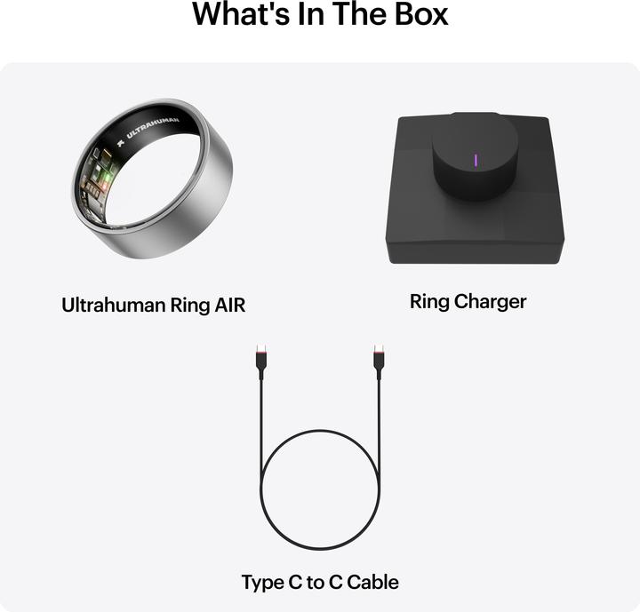 Actual product image Ultrahuman Ring Air (6, Raw Titanium)