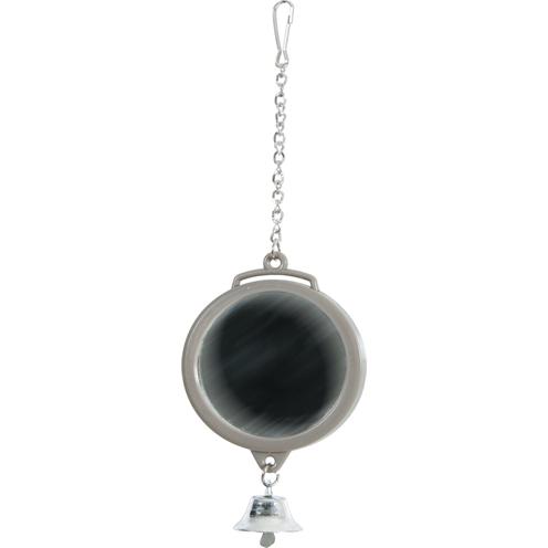 Jouet à suspendre miroir rond avec clochette, coloris assortis