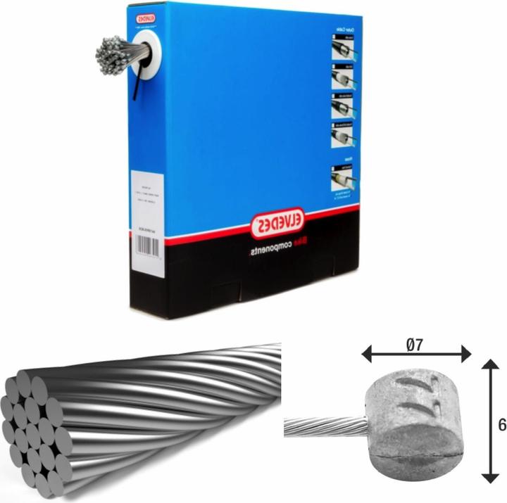 Elvedes Bremszug 1x19 Edelstahldraht ø1,5mm T-Kopf ø7x6mm