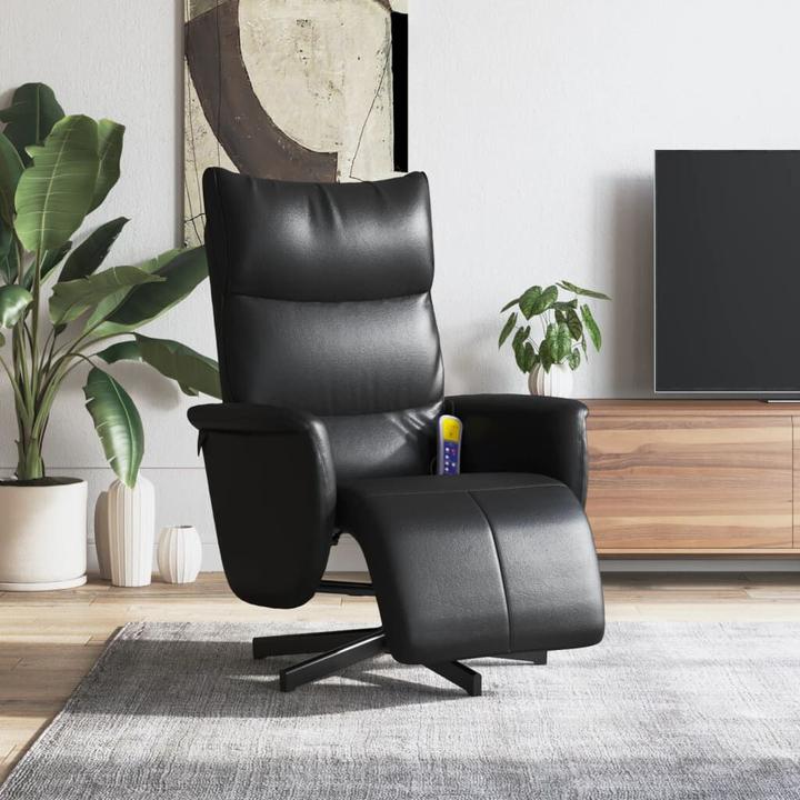 Image du produit vidaXL Fauteuil de massage avec repose-pieds Noir Similicuir,Couleur