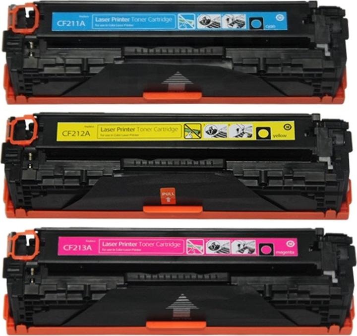 Actual product image Hermex Compatible HP LaserJet Pro 200 colour M251n Toner Cartridges Colour (M, Y, C)