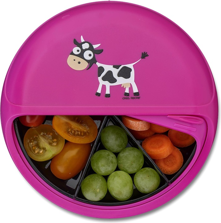 Produktbild Carl Oscar Small SnackDISC ™ 5 chamber rotating Purple - Cow snack container