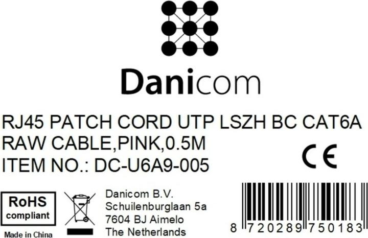 Produktbild Dsit CAT6a Netzwerkkabel 100% Kupfer (U/UTP, CAT6a, 0.50 m)