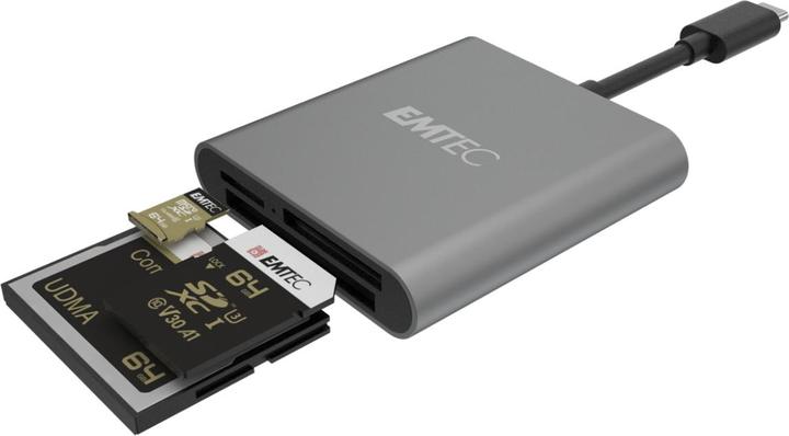 Actual product image Emtec T610C Card reader (SD, CF, microSD) (USB-C 3.1 Gen 1)