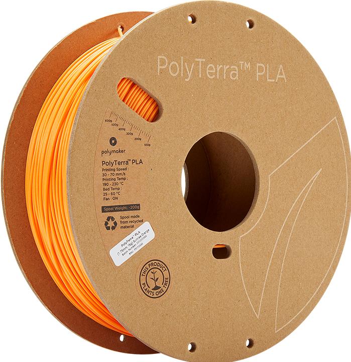Productafbeelding Polymaker PolyTerra PLA - Zonsopgang Oranje - 1,75mm (PLA, 1.75 mm, 1000 g, Oranje)