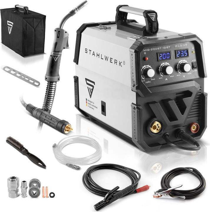 Stahlwerk Saldatrice MIG MAG 200 ST IGBT gas di protezione con 200 ampere MMA E-Hand