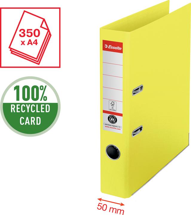 Produktbild Esselte Sammelmappe Nr.1 CO2-neutral, A4, 50 mm breit, gelb 627573 (A4, 50 mm, 1 Stk.)