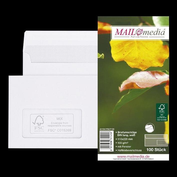 Image du produit Mailmedia Enveloppe DIN Lang (110 x 220 mm, 100x)