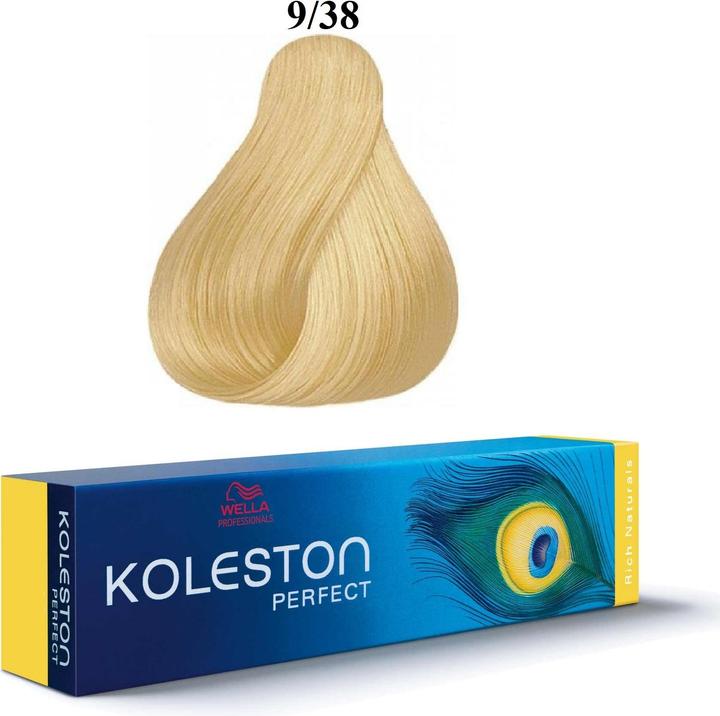 Image du produit Wella Koleston Perfect Hair Color 9/38 Very Light Blonde Golden Pearl 60 ml (Blond très clair perle d'or)