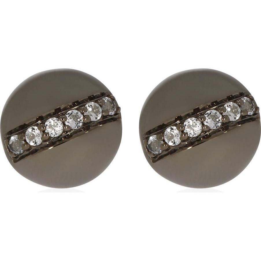 Thumbnail - Xen, Ohrringe, Ohrstecker mit 12 Weisstopase ca. 0,26 ct. Black Rhodium, (925 Sterling Silber)