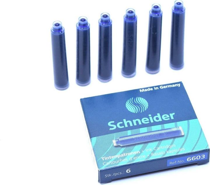 Actual product image Schneider Standard ink cartridges, suitable for and many others, royal blue, 6pcs. (Blue, 6 pcs.)