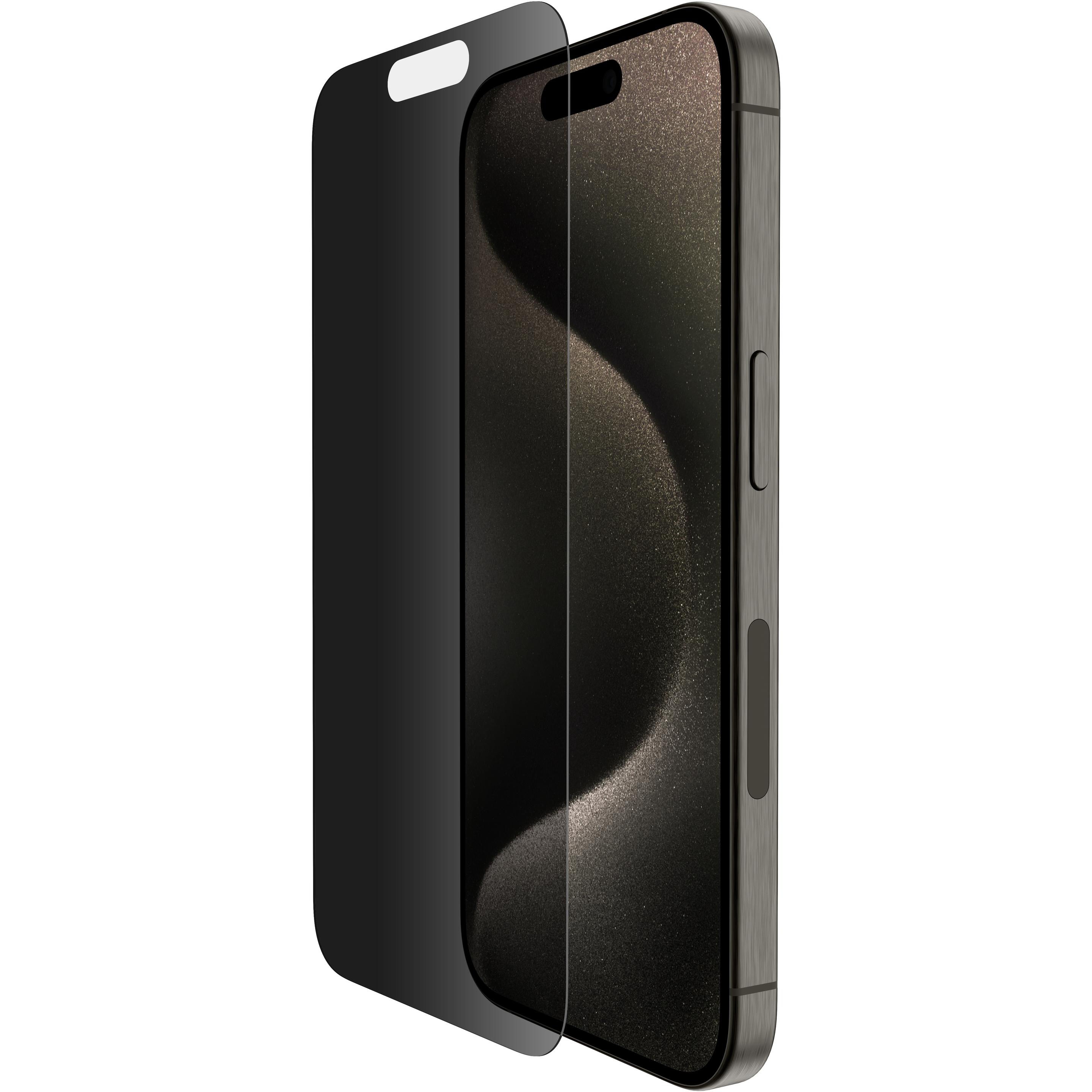 Belkin ScreenForce Pro (1 Stück, Apple iPhone 15 Pro), Smartphone Schutzfolie, Transparent
