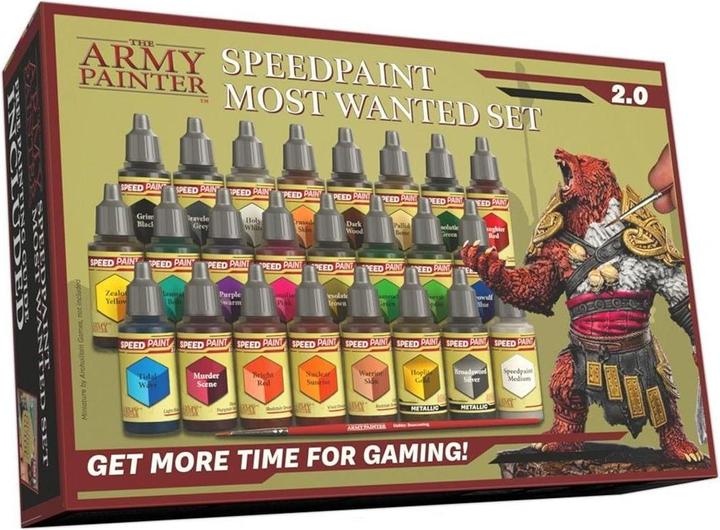Produktbild The Army Painter Speedpaint Most Wanted Set 2.0 (Weiss, Silber, Orange, Gelb, Violett, Grün, Gold, Blau, Pink, Grau, Schwarz, Rot, Türkis, Braun, Substanz, 432 ml)