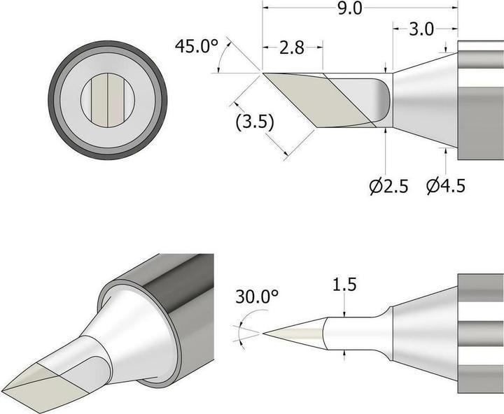 Image du produit iFixit Power Series Soldering Iron Tip – messerförmig 2.5 (Panne de soudure)