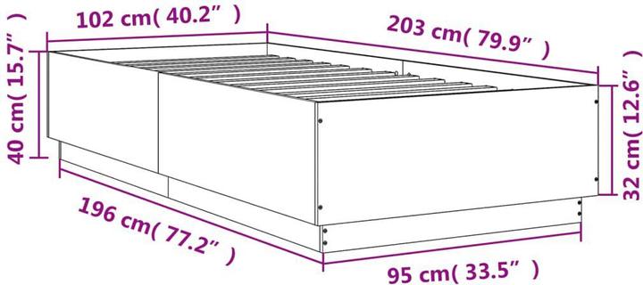 Image du produit vidaXL Bettgestell (100 x 200 cm)