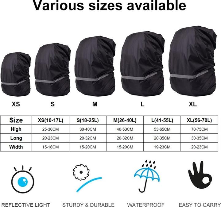Nährwerte und Zutaten König Design Regenabdeckung Regenschutz Regenhülle für Rucksack Schulranzen Raincover Überzug