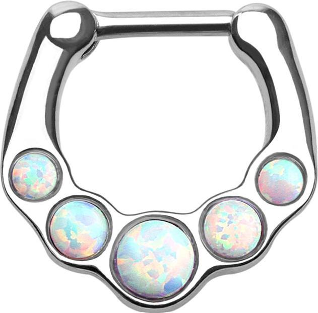 Immagine prodotto Star Piercing Setto con cinque sfere opali bianche (Ottone, Acciaio chirurgico 316L)