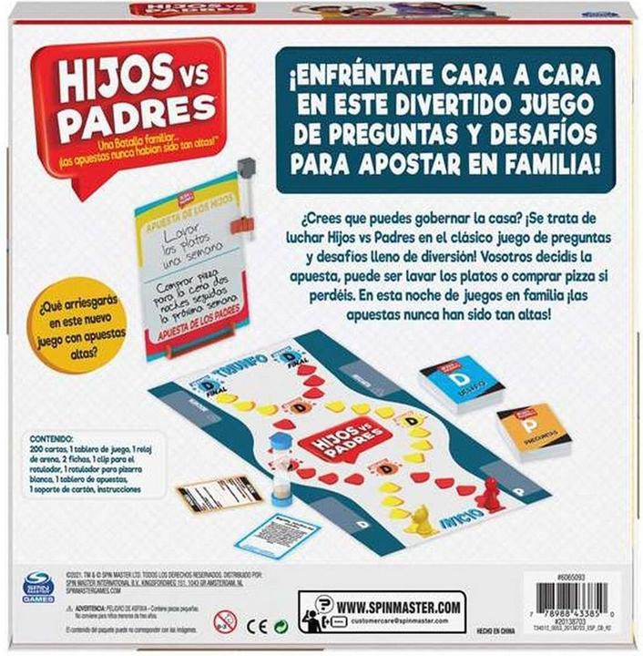 Produktbild Spin Master Tischspiel Hijos vs Padres 206 Stücke 26,99 x 26,99 x 5,4 cm (Multilingual, 2 Spieler)