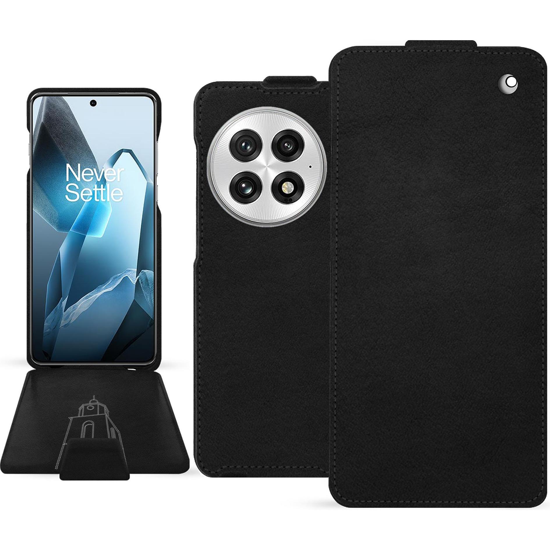 Noreve Lederschutzhülle vertikal (OnePlus 13), Smartphone Hülle, Schwarz