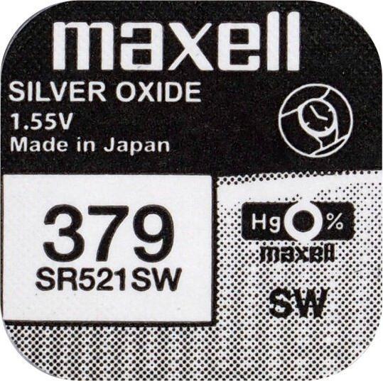 Actual product image Maxell 379 / SR521SW - Watch battery (1 pcs., SR63, 16 mAh)