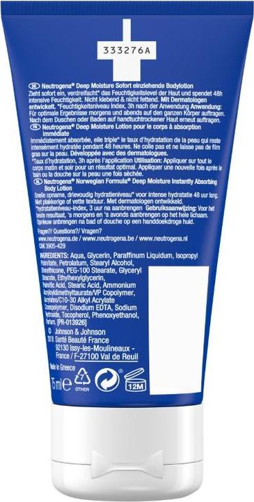 Produktbild Neutrogena tiefe Feuchtigkeit, 75 ml (Körperlotion, 75 ml)