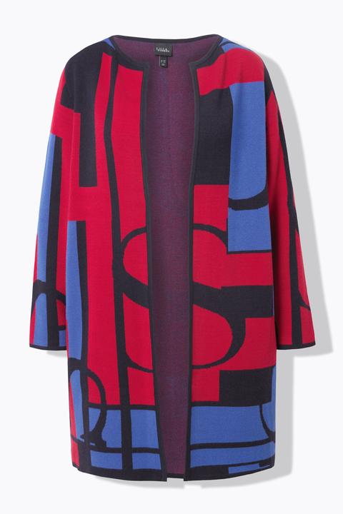 Produktbild Ulla Popken Strickjacke, Doubleface, lange, offene Form, Langarm (54)