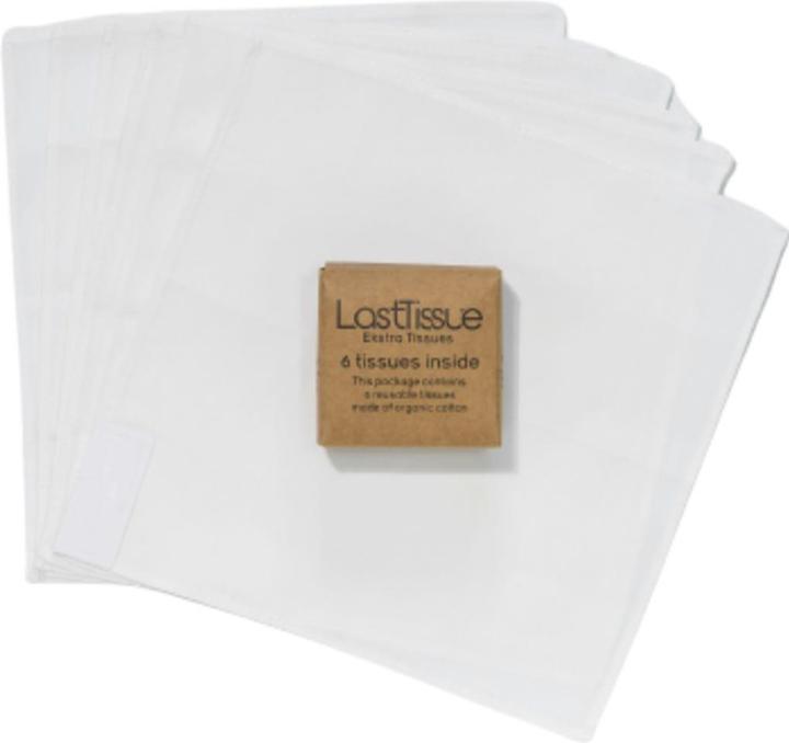 Actual product image LastObject LastTissue refill pack 6 handkerchiefs white