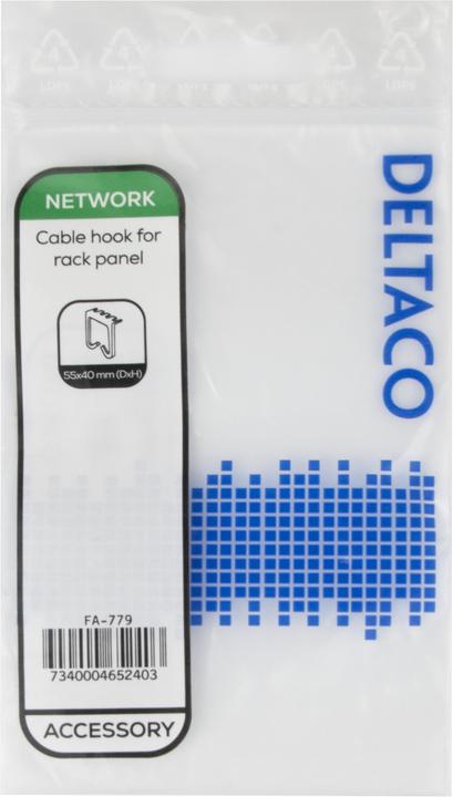 Produktbild Deltacoimp Plastic cable hanger, screw mounting, 55x40, black