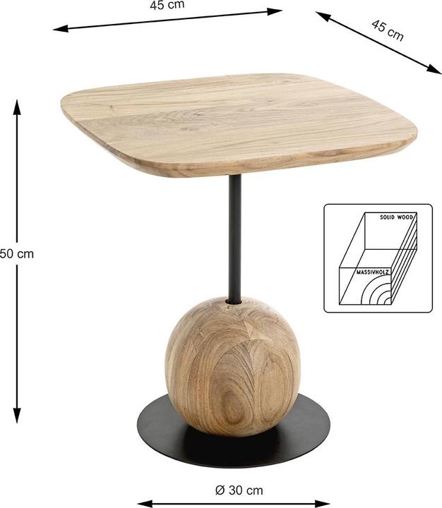 Productafbeelding HAKU Möbel Beistelltisch (45 x 45 x 50 cm)