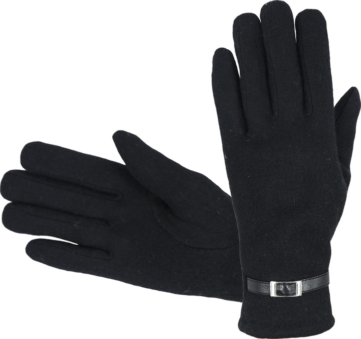 Immagine prodotto Hofler Qualitativ hochwertige Damen Wollhandschuhe mit einem weichen Innenfutter, schwarz (S, M, L)