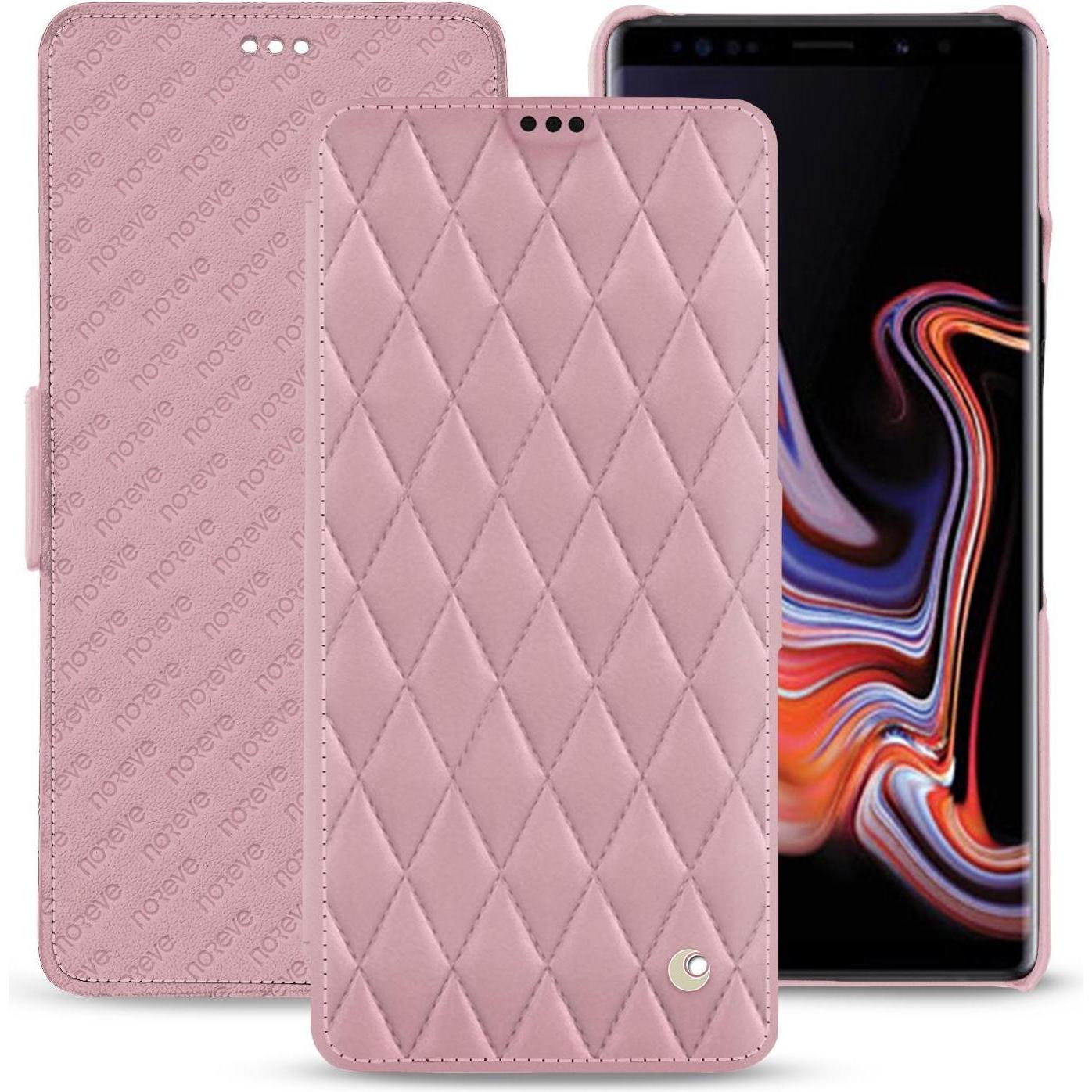 Noreve Lederschutzhülle horizontal (Samsung Galaxy Note 9), Smartphone Hülle, Rosa
