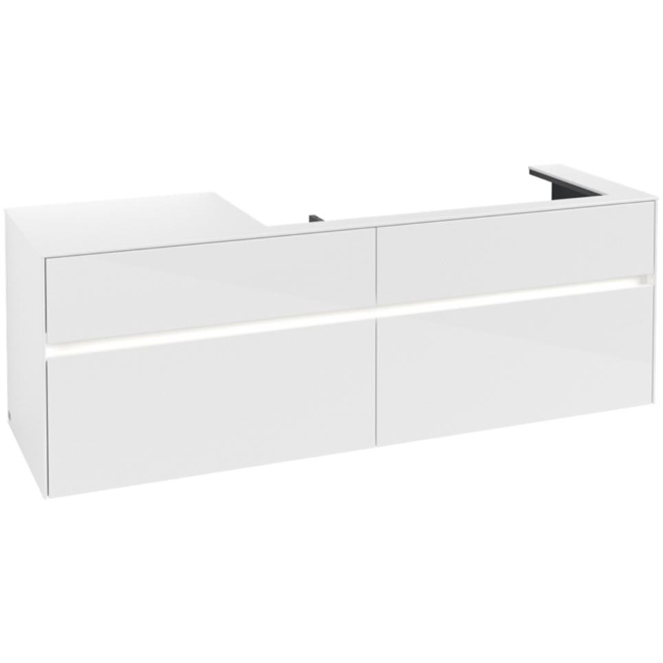 Villeroy & Boch, Waschbeckenunterschrank, V&B Waschtischunterschrank COLLARO 1600x548x500mm m LED-B. Glossy White (160 x...
