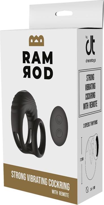 Actual product image Dreamtoys Dream Toys Ramrod Penis Rings Black 7.2 cm (7 cm)