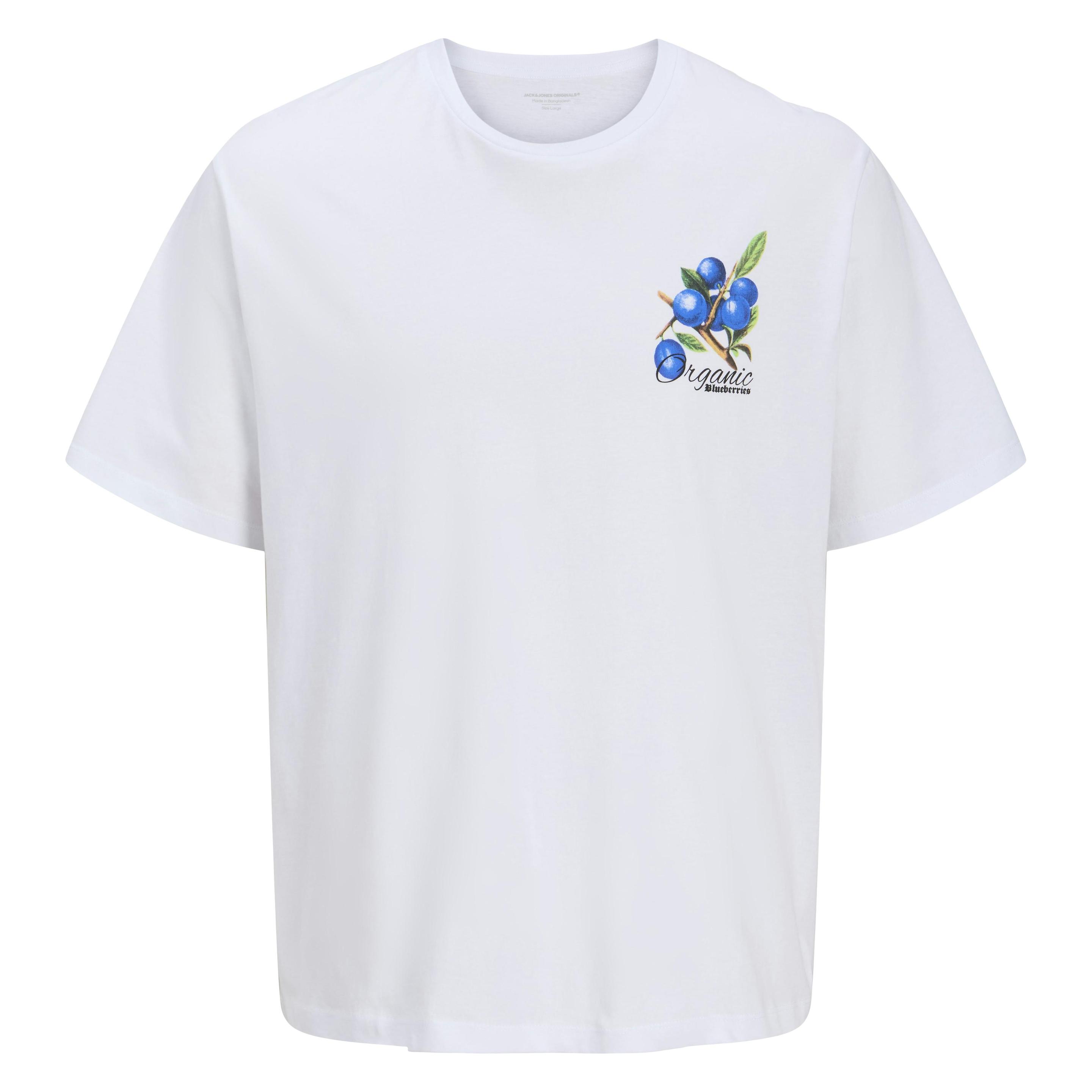 Jack & Jones, Herren, Shirts, Jorbradley Berries Tee Ss Stmaw24 Ln, Weiss