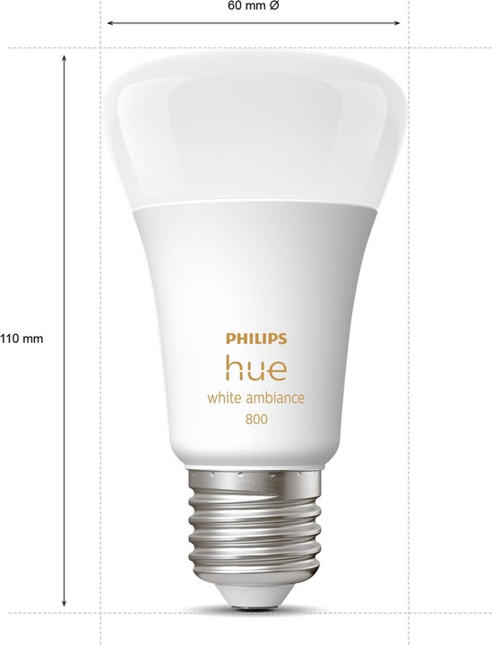 Produktbild Philips Hue White Ambiance (E27, 8 W, 1100 lm, 1 x, F)
