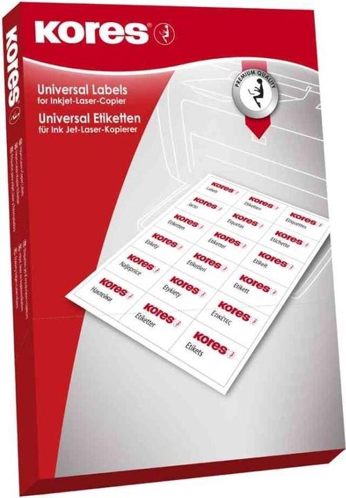 Immagine prodotto Kores Etichette universali, 52,5 x 21,2 mm, bianche, GP per stampanti inkjet, laser e copiatrici