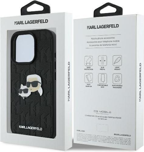 Produktbild Karl Lagerfeld KLHCP16XPGKLKCPK iPhone 16 Pro Max 6.9" czarny/black hardcase Monogram Karl&Chaoupett (Apple iPhone 16 Pro Max)