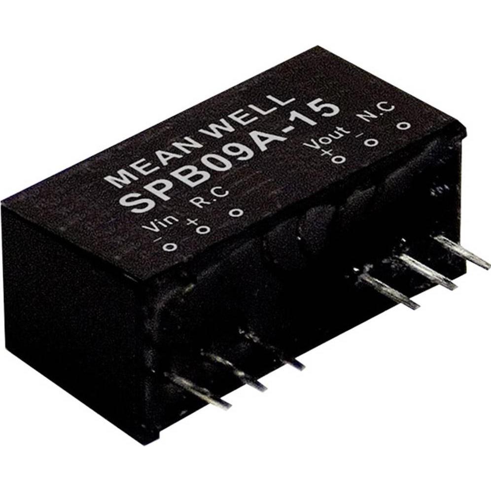 MeanWell, Convertitore di tensione, MEAN WELL SPB09A-15, 9 W, 15 V, 0,6 A, RoHS, 24 mm, 5 g