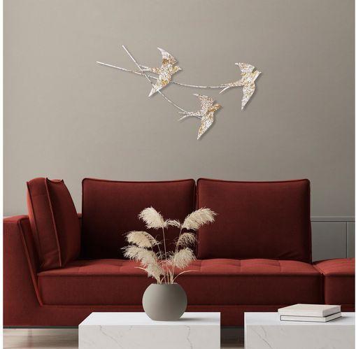 Image du produit Wallxpert Décoration murale Avaler un oiseau 42 x 70 cm, métal (42 x 70 cm)